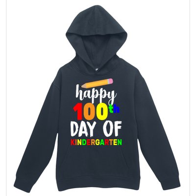 Happy 100th Day Of Kindergarten Pencil Urban Pullover Hoodie