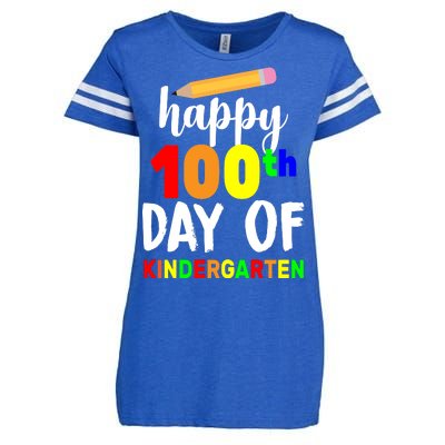 Happy 100th Day Of Kindergarten Pencil Enza Ladies Jersey Football T-Shirt