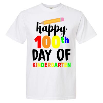 Happy 100th Day Of Kindergarten Pencil Garment-Dyed Heavyweight T-Shirt