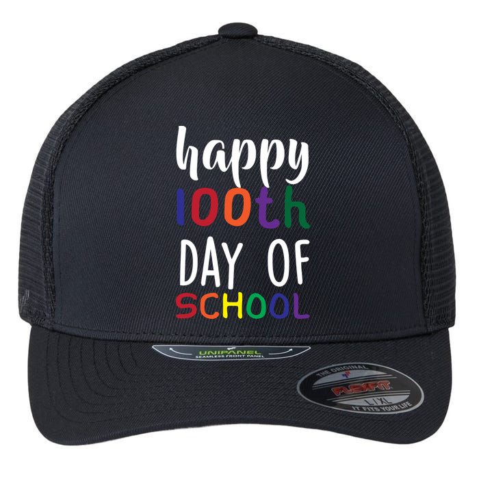 Happy 100th Day Of School Flexfit Unipanel Trucker Cap