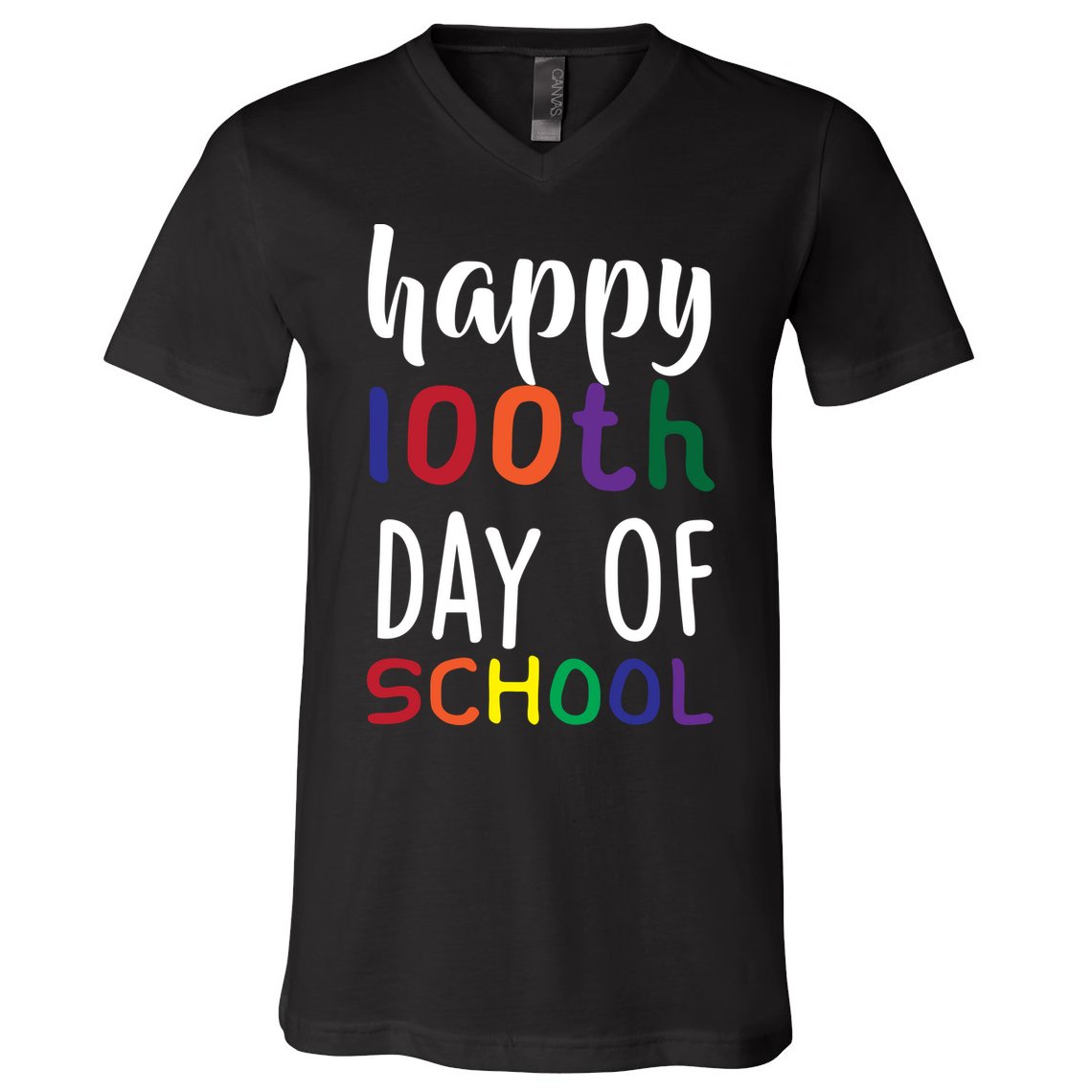 Happy 100th Day Of School V-Neck T-Shirt