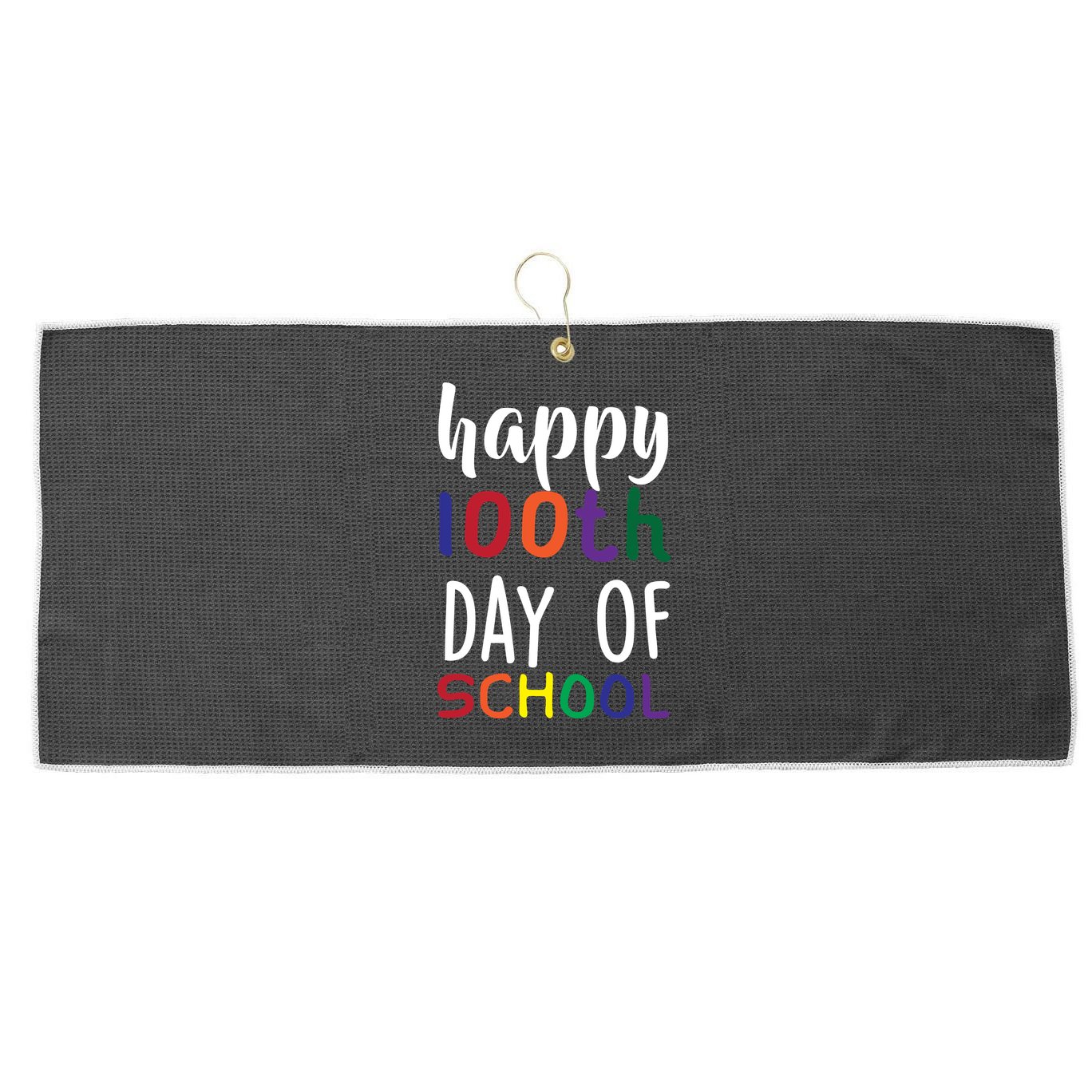 Happy 100th Day Of School Large Microfiber Waffle Golf Towel