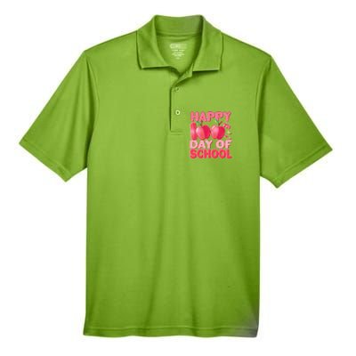 Happy 100th Day of School Cute Apples Men's Origin Performance Pique Polo