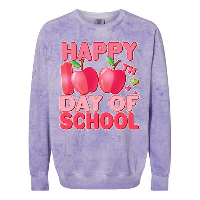 Happy 100th Day of School Cute Apples Colorblast Crewneck Sweatshirt