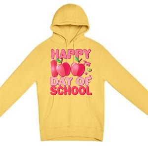 Happy 100th Day of School Cute Apples Premium Pullover Hoodie