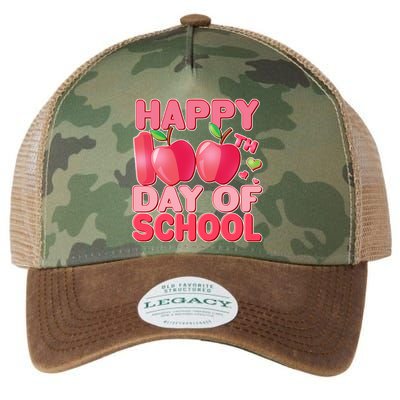 Happy 100th Day of School Cute Apples Legacy Tie Dye Trucker Hat