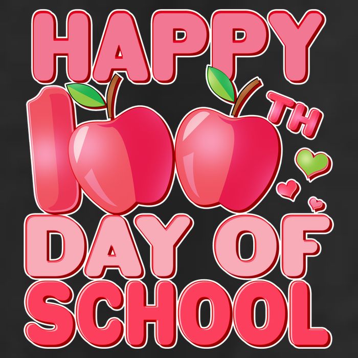Happy 100th Day of School Cute Apples Cool Comfort Performance Bucket Hat