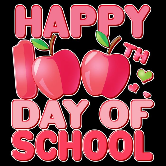 Happy 100th Day of School Cute Apples Cooling Performance Crew T-Shirt