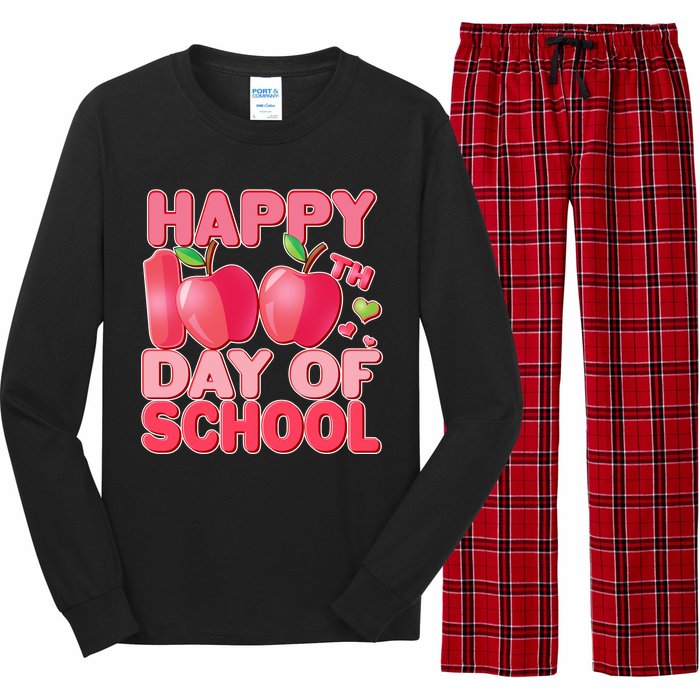 Happy 100th Day of School Cute Apples Long Sleeve Pajama Set