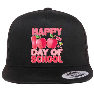 Happy 100th Day of School Cute Apples Flatbill Hat