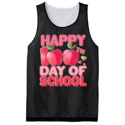 Happy 100th Day of School Cute Apples Mesh Reversible Basketball Jersey Tank