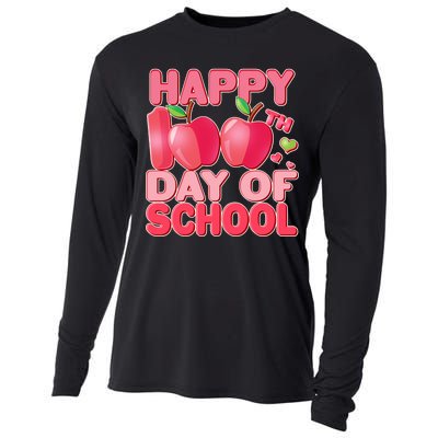 Happy 100th Day of School Cute Apples Cooling Performance Long Sleeve Crew