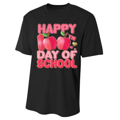 Happy 100th Day of School Cute Apples Performance Sprint T-Shirt