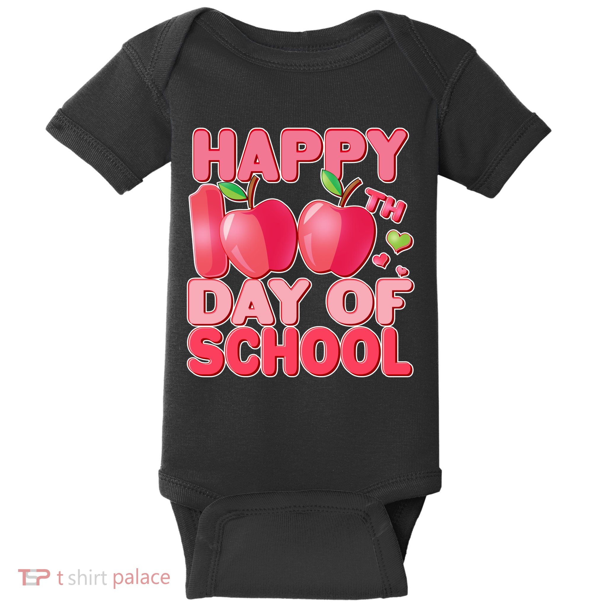 Happy 100th Day of School Cute Apples Baby Bodysuit