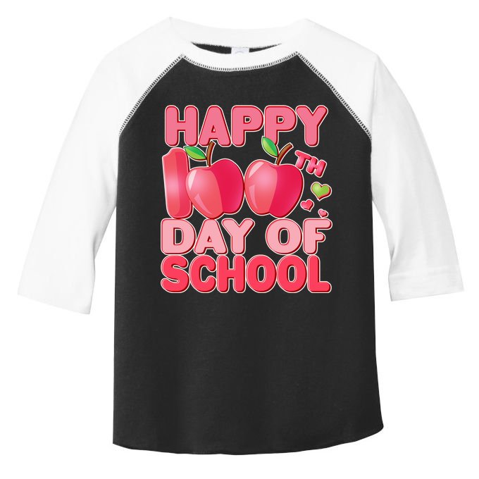 Happy 100th Day of School Cute Apples Toddler Fine Jersey T-Shirt