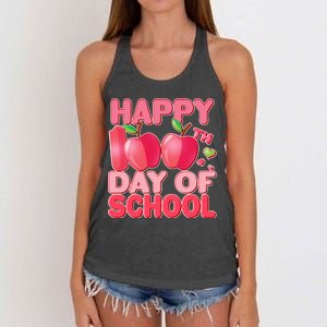 Happy 100th Day of School Cute Apples Women's Knotted Racerback Tank