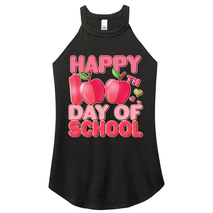 Happy 100th Day of School Cute Apples Women's Perfect Tri Rocker Tank