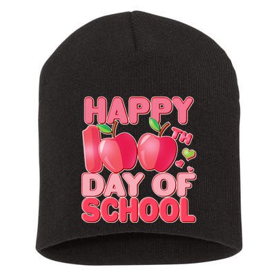Happy 100th Day of School Cute Apples Short Acrylic Beanie