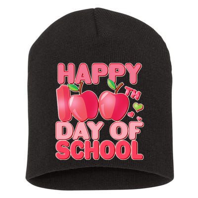 Happy 100th Day of School Cute Apples Short Acrylic Beanie