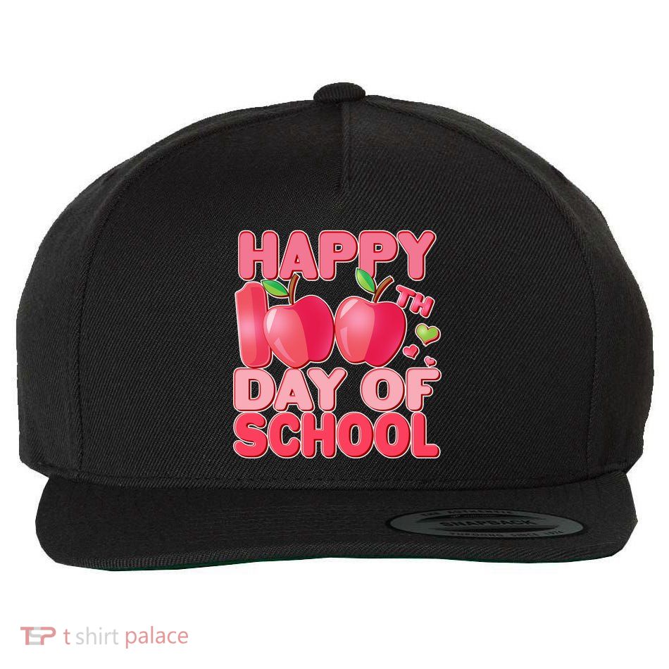 Happy 100th Day of School Cute Apples Wool Snapback Cap