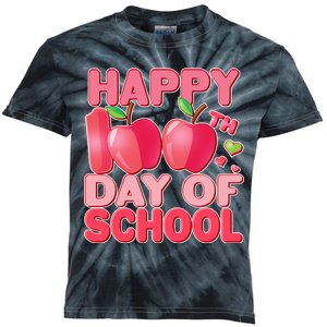 Happy 100th Day of School Cute Apples Kids Tie-Dye T-Shirt