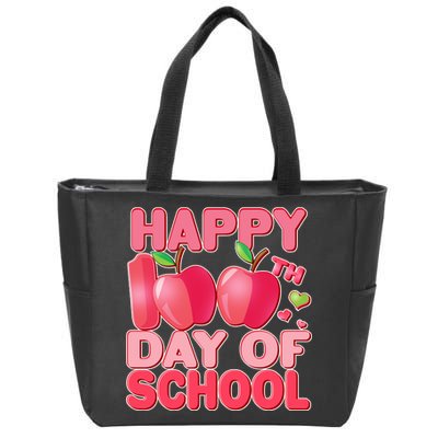 Happy 100th Day of School Cute Apples Zip Tote Bag