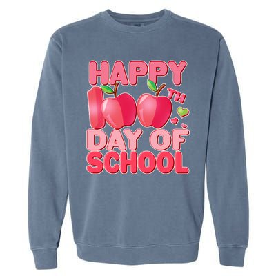 Happy 100th Day of School Cute Apples Garment-Dyed Sweatshirt