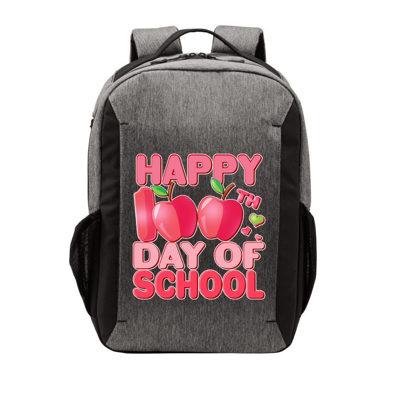 Happy 100th Day of School Cute Apples Vector Backpack