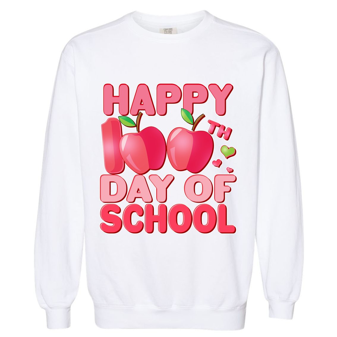 Happy 100th Day of School Cute Apples Garment-Dyed Sweatshirt