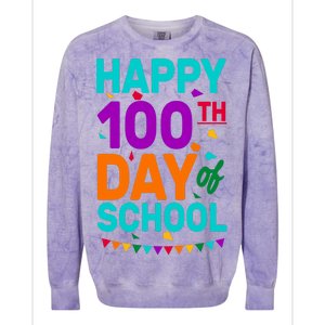 Happy 100th Day Of School For Teacher Or Child Colorblast Crewneck Sweatshirt