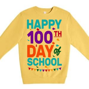 Happy 100th Day Of School For Teacher Or Child Premium Crewneck Sweatshirt