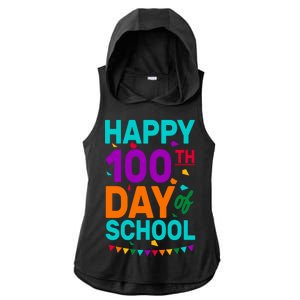 Happy 100th Day Of School For Teacher Or Child Ladies PosiCharge Tri-Blend Wicking Draft Hoodie Tank