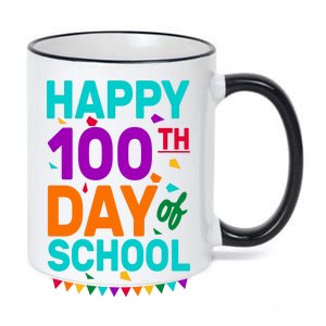 Happy 100th Day Of School For Teacher Or Child 11oz Black Color Changing Mug