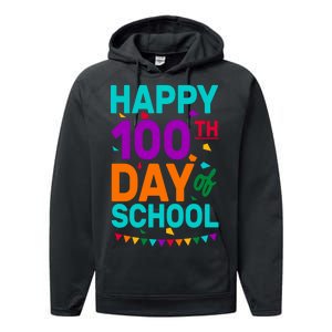 Happy 100th Day Of School For Teacher Or Child Performance Fleece Hoodie