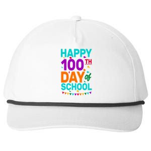 Happy 100th Day Of School For Teacher Or Child Snapback Five-Panel Rope Hat