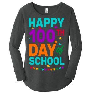 Happy 100th Day Of School For Teacher Or Child Women's Perfect Tri Tunic Long Sleeve Shirt