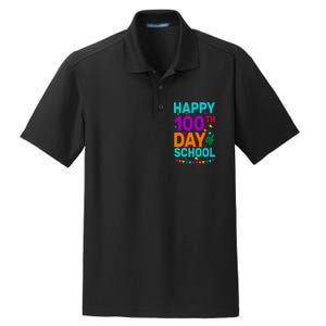 Happy 100th Day Of School For Teacher Or Child Dry Zone Grid Polo