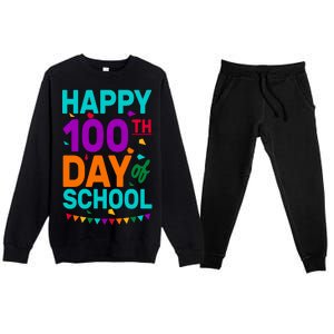 Happy 100th Day Of School For Teacher Or Child Premium Crewneck Sweatsuit Set