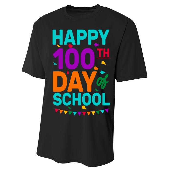 Happy 100th Day Of School For Teacher Or Child Performance Sprint T-Shirt