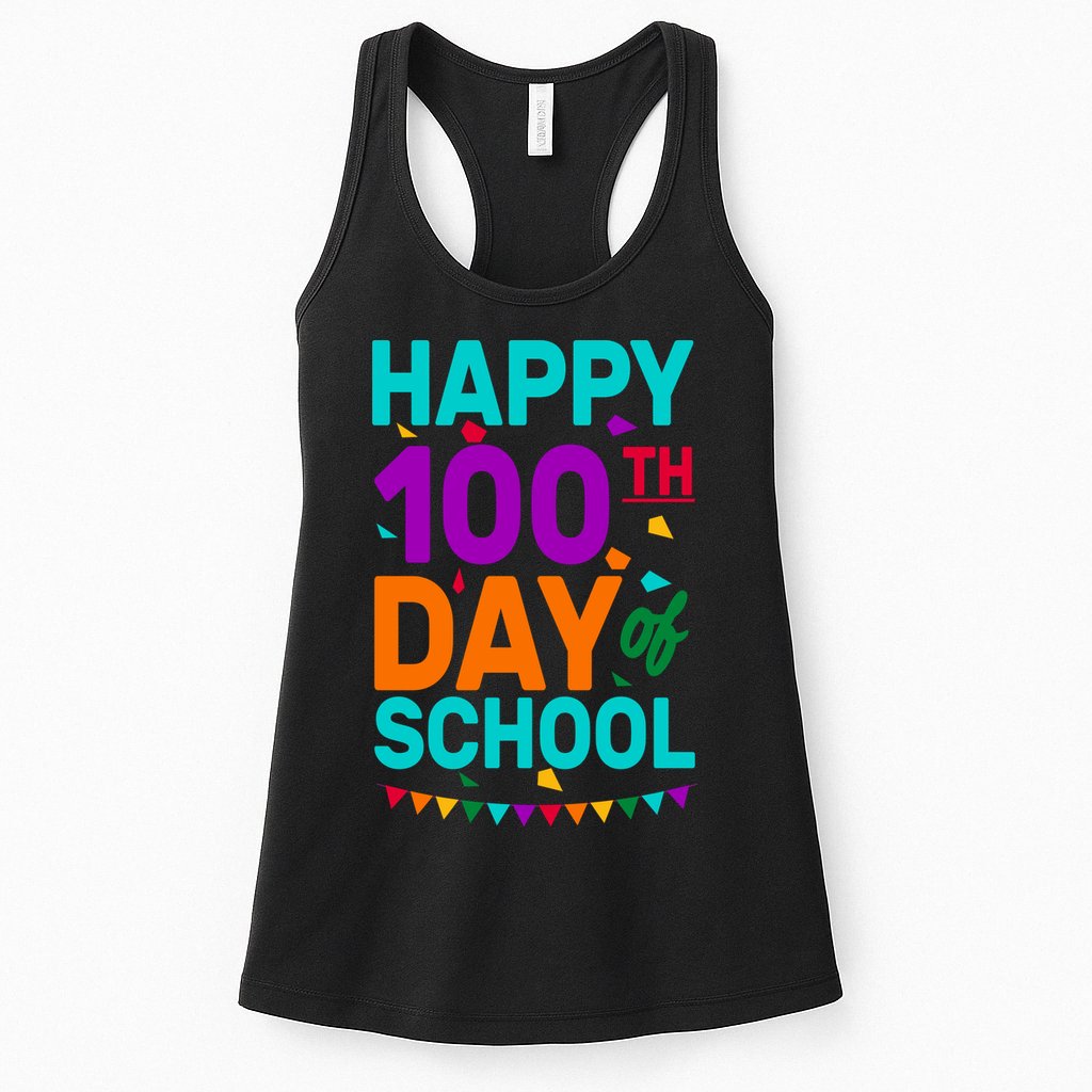 Happy 100th Day Of School For Teacher Or Child Womens Tank Top