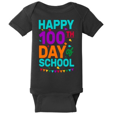 Happy 100th Day Of School For Teacher Or Child Baby Bodysuit