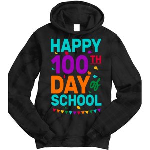 Happy 100th Day Of School For Teacher Or Child Tie Dye Hoodie