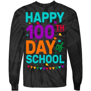 Happy 100th Day Of School For Teacher Or Child Tie-Dye Long Sleeve Shirt