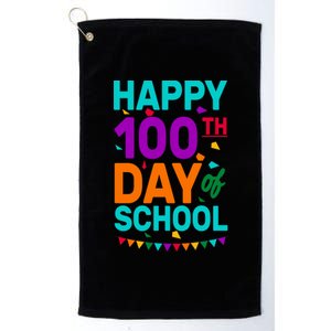 Happy 100th Day Of School For Teacher Or Child Platinum Collection Golf Towel