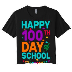 Happy 100th Day Of School For Teacher Or Child Women's Crop Top Tee