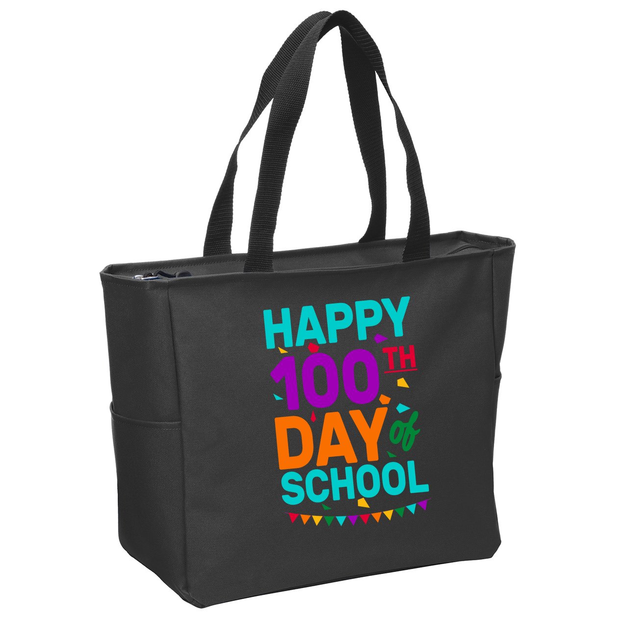Happy 100th Day Of School For Teacher Or Child Zip Tote Bag