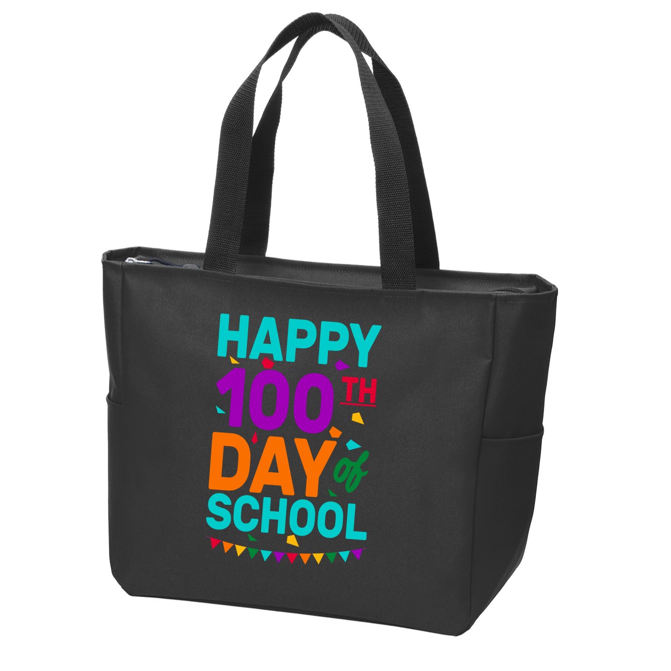 Happy 100th Day Of School For Teacher Or Child Zip Tote Bag