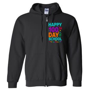 Happy 100th Day Of School For Teacher Or Child Full Zip Hoodie