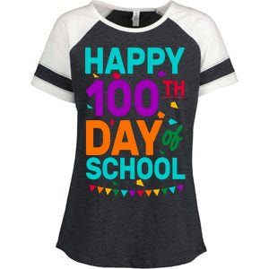 Happy 100th Day Of School For Teacher Or Child Enza Ladies Jersey Colorblock Tee