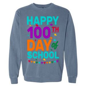 Happy 100th Day Of School For Teacher Or Child Garment-Dyed Sweatshirt